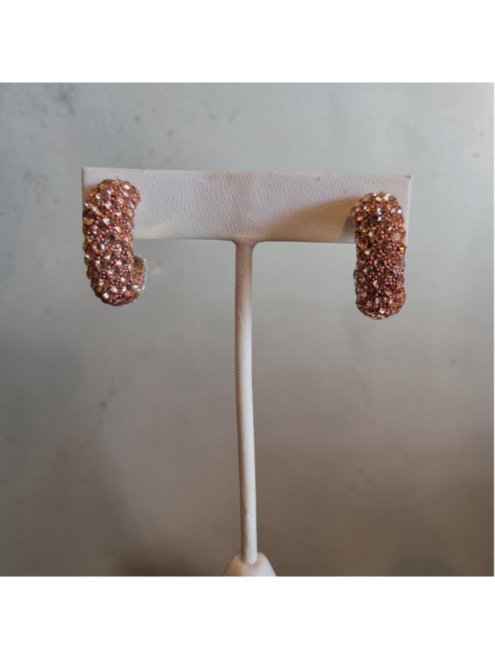 Rose Gold Small Bling Hoop Earrings